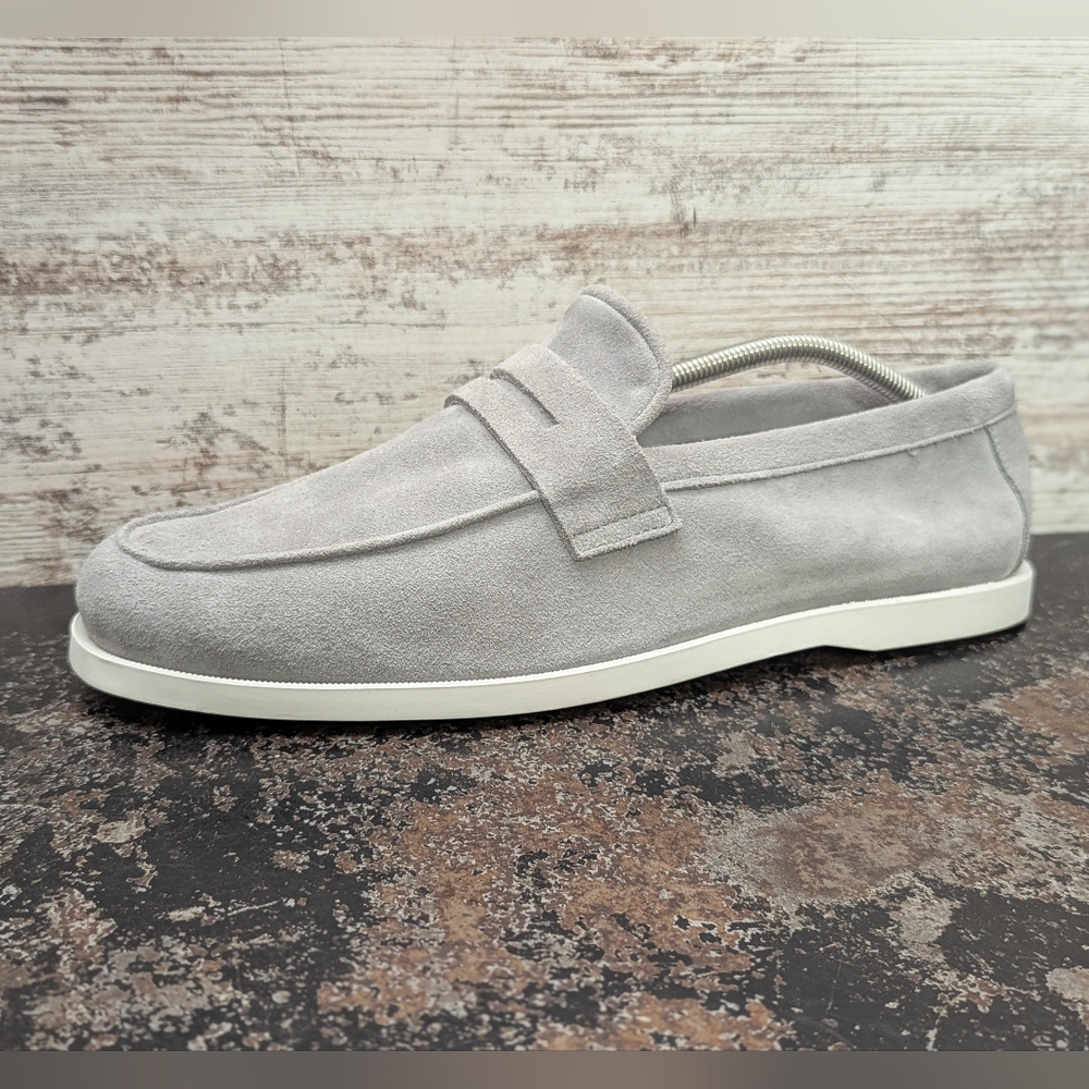 Mens Arthur Sleep London Penny Loafers Shoes Sz 11.5 45 Used Gray Suede Casual